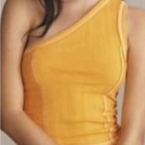 Pilcro One-Shoulder Yellow Tank Top